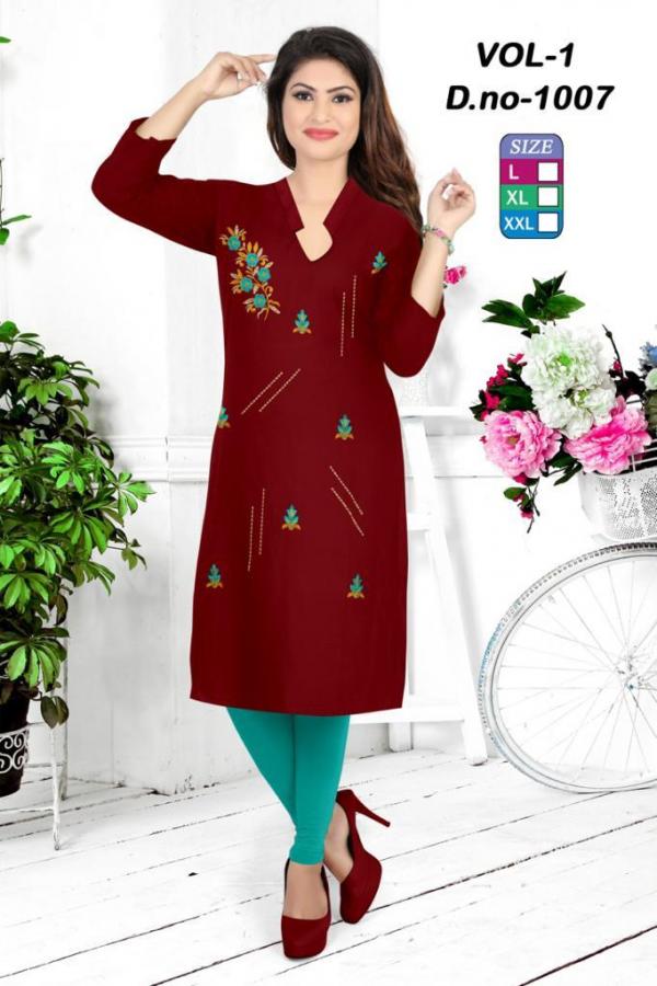 Rich Look-Rayon-With-Handwork-Kurti